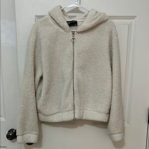 Streetwear Society active Sherpa Zip-Up Hoodie size medium white